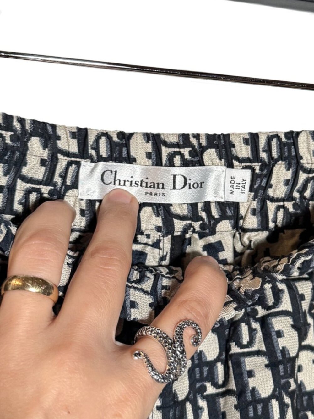 Dior Blue Oblique Jacquard Taffeta Technical Mini Shorts - Picture 9 of 10